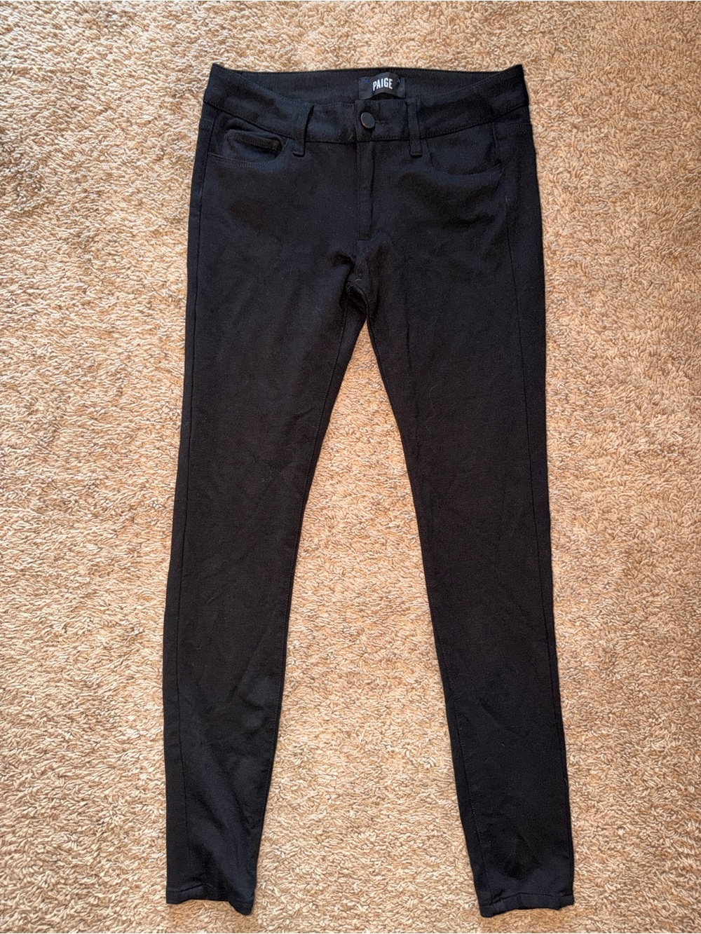 PAIGE Black Ponte Skinny Trousers size 27
